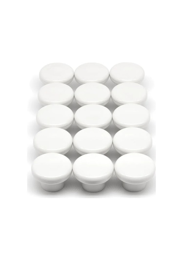 Smikov Mobilya İçin Evrensel Düğmeli Kulp 15 Adet 444211735 Beyaz