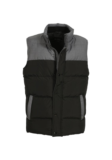 Erkek Slim Fit Siyah Rüzgar Ve Su Itici Termo Iç Astarlı Nefes Alabilen Yelek Ncs Jeans 4514-Siyah