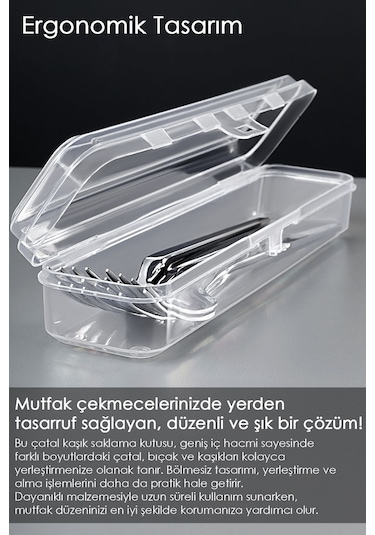 5 Adet Çatal Kaşık Bıçak Saklama Kutusu - Organizer Kaşıklık Taşıma Kabı Çok Amaçlı Düzenleyici