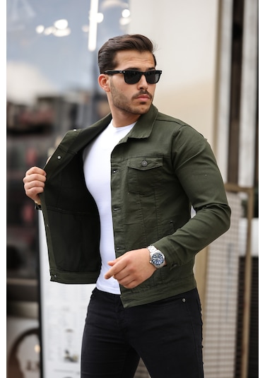 Haki Renk Erkek Kot Ceket-1453 Haki