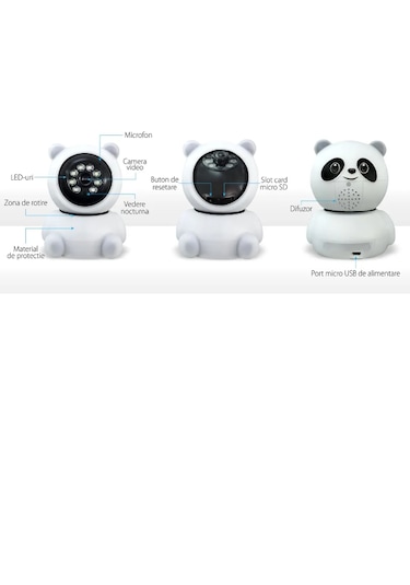 Panda Görünümlü 360 1080p Ip Güvenlik Kamerası Gece Görüşlü Wifi