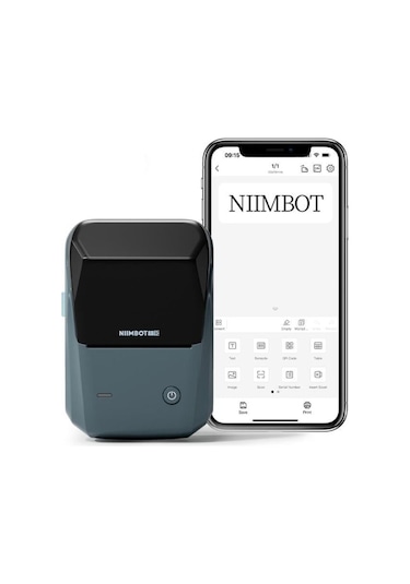 Niimbot B1 Bluetooth Taşınabilir Termal Etiket Yazıcı Göl Mavisi