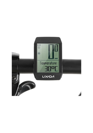 Lixada Kablosuz Bisiklet Bisiklet Bilgisayarı Su Geçirmez Bisiklet Kilometre Sayacı 6 Dil Led İle Siyah