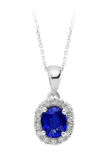 Sirius Pırlanta ve Oval Safir Taşlı Kolye 0805P0019