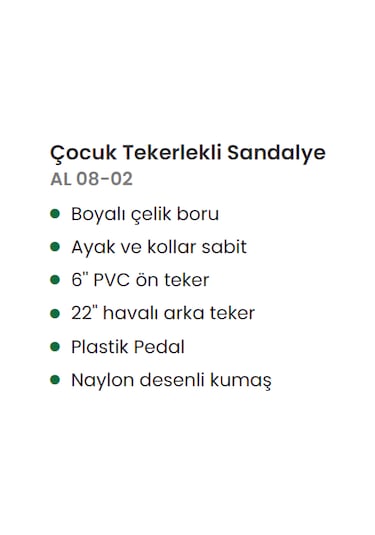 ﻿Whito Wheels Çocuk Katlanır Tekerlekli Sandalye