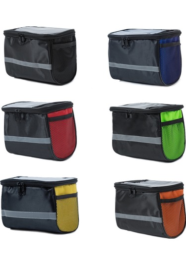 Padalink Bisiklet Gidon Çantası - Büyük Kapasiteli, Çift Fermuarlı, Tüm Bisikletler İçin Uygun, Kolay Montaj, Siyah Çok Renkli