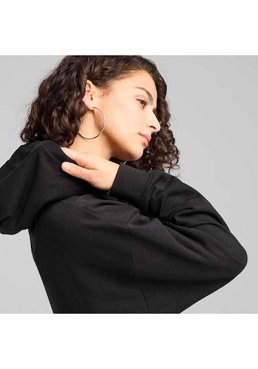 Puma Kadın Scrıpt Comfort Hoodie Eşofman Üst 68498301 Siyah