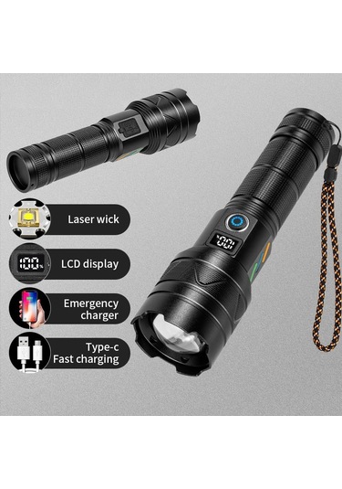 Cbtx A06-a 20w Parlak Lazer 5 Modlu El Feneri Alüminyum Alaşımlı Su Geçirmez Açık Kamp Yürüyüş Meşalesi