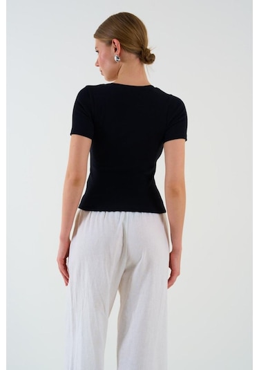 Kısa Kollu T-shirt - Siyah Siyah