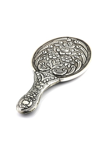 Altın Sepeti GA019 Çiçekli Gümüş Sultan El Aynası