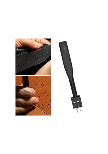 Suntek Deri Çatal Yumruk El Aleti Çelik Yuvarlak Delik 2-diş 2 Diş