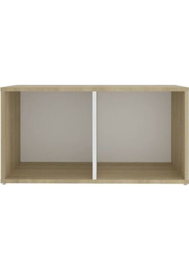 Tdesıgno Ay Televizyon Sehpası - Ünitesi -kitaplık-meşe Beyaz 72 Cm 2 Raflı Meşe - Beyaz