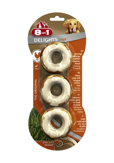 8in1 Rings Delights Tavuklu Halka Köpek Ödülü 3 x 119 G 3'lü