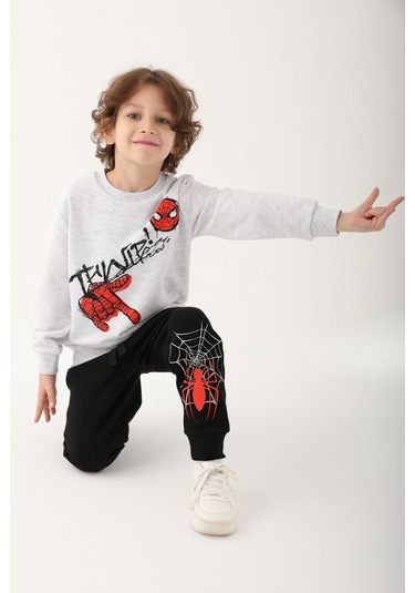 Spiderman Kar Melanj Erkek Çocuk Eşofman Takımı