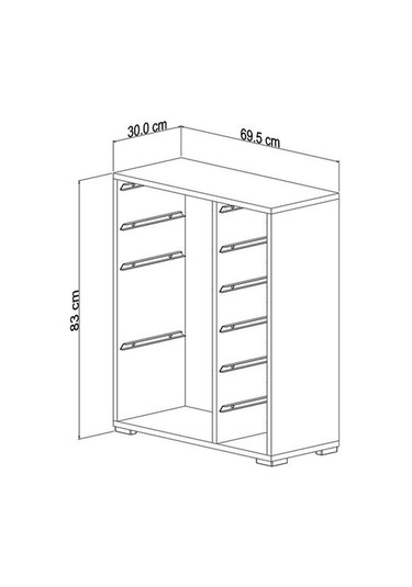 Pratico 10 Sepetli Çok Amaçlı Oyuncak Dolabı - Beyaz - 83x30x45,5 Cm Beyaz