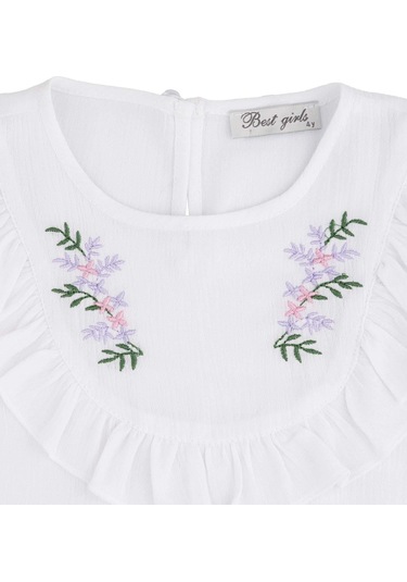 Best Kids Kız Çocuk Nakışlı Bluz Bb24yk12343 001