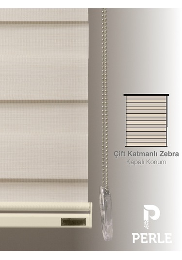 Br Perle Krem Renk Bambu Stor Zebra Perde Yüksek Kalite Alüminyum Kasa Krem