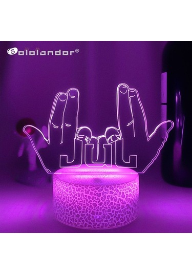 Metabagua De Beers Led Gece Lambası Ünlü Jul Hayranlar Için Yatak Odası Dekorasyon Aydınlatma Doğum Günü Hediyesi Güçlendirilmiş Renk Değiştiren 3d Lamba Jul 7t9gyv Bej