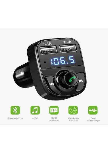 Araç Usb Mp3 Sd Kart Çakmaklık Girişli Oto Müzik Çalar Kiti Kablosuz Çakmak Girişi Carx8