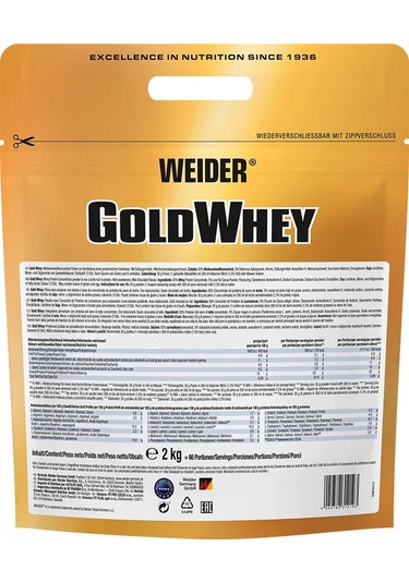 Weider Gold Whey Protein Low Sugar 2 Kg 66 Servis