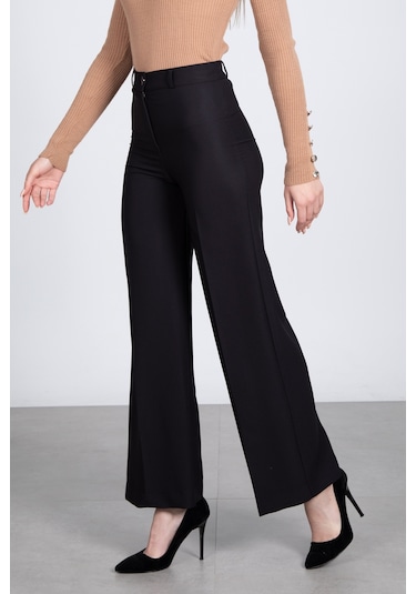 Palazzo Pantolon - Siyah-Siyah