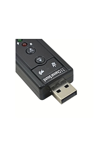 Globalbloom Siyah Tıshrıc Usb 7.1 Ses Kartı 3d Efekt Mikrofon Ses Kontrolü