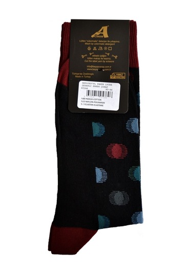 A Classe Kayan Puantiye Desenli Siyah Erkek Çorap Siyah