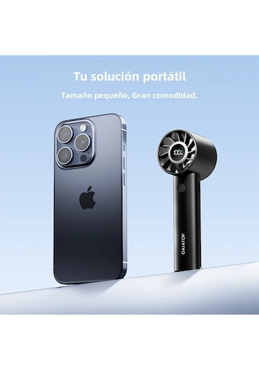 Mini Taşınabilir Vantilatör Led Ekran Ve El Feneri 3 Hız Beyaz,