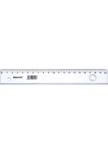 Brons Mercekli Cetvel 20 CM BR-113 24 Adet Şeffaf