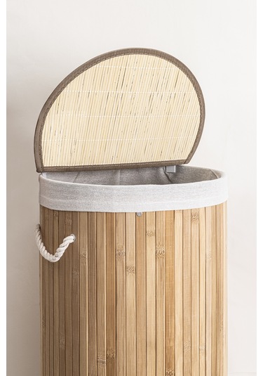 Koza Home Meander Yuvarlak Bambu Çamaşır Sepeti 35x61 55lt 5113 439726 Diğer