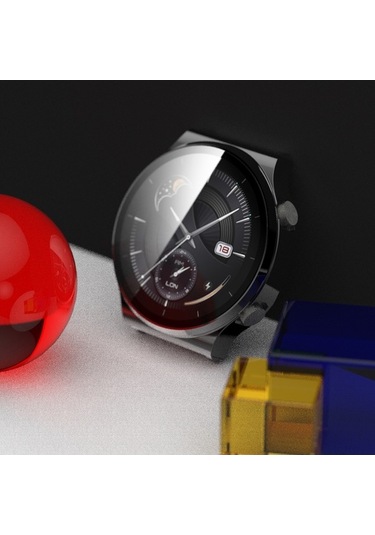 Sandwich Huawei Watch Gt 2 Pro 46mm Plated Pc Ekran Koruması - Gri + Temizleme Bezi Diğer