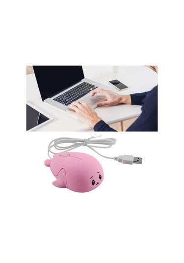 Xindoker Köpekbalığı Desenli Kablolu Fare - Hassas Takip, Ergonomik Tutuş, Windows/mac Uyumlu Pembe Kartoon Mouse