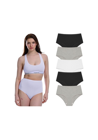 Likralı 5'li Kutu Premium Günlük Kullanıma Uygun Yüksek Bel Külot Berry G-007 A Resimdeki Renk