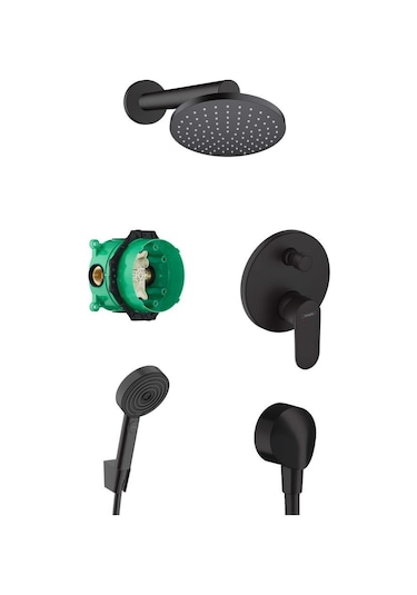 Hansgrohe Vernis Shape Ankastre Banyo Seti Mat Siyah - 2 Siyah