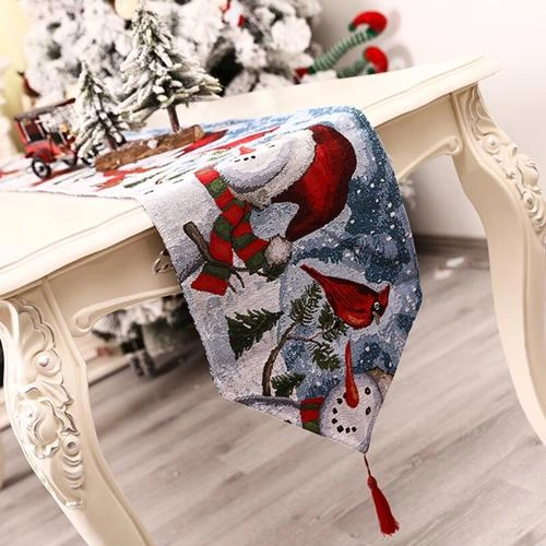 Noel Masa Koşucu Moda Yüksek Baskılı Masa Örtüsü Placemat Noel Süslemeleri İçin Masa Koşucuları 115 X 145