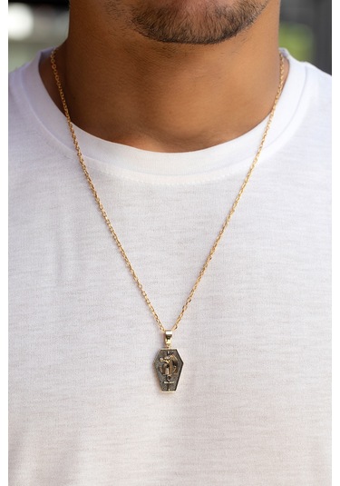 14 Ayar Altın Antik Mısır Mitolojisi Erkek Kolyesi