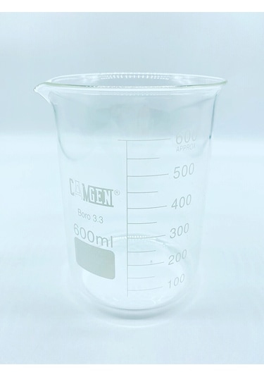 Camgen Dereceli Borosilikat Cam Beher 600 ML 1 Adet