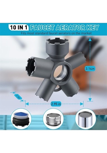 Tongxida 10 Renk Bosphorus Musluk Havalandırıcı Çıkarma Anahtarı Aleti Siyah Gri Çok Renkli