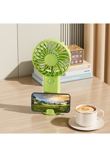 Masaüstü Telefon Tutucu İle Mini Usb Taşınabilir Fan F4 Pembe,