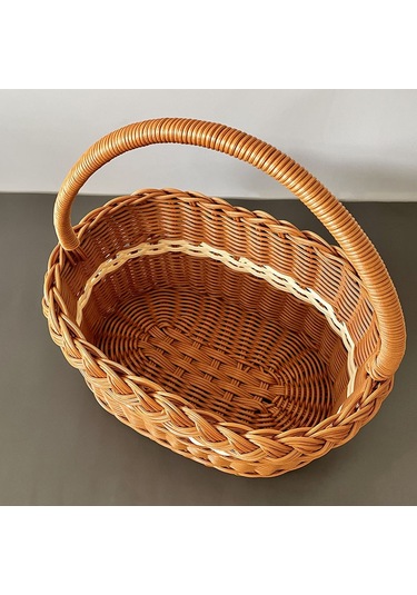 Dianziye Küçük Plastik Simli Sepet - 27x18x14 Cm, İçindekiler Saklama, Piknik & Hediye, Ins Stili, Taşınabilir Tutamaklı