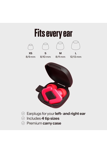 Tune Hifi Konser Kulak Tıkaçları, 19 Db Net Ses Koruması, Pembe