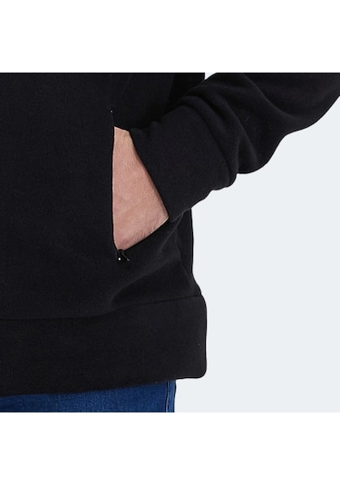 Slazenger KADMOS Erkek Fermuarlı Dik Yaka Cepli Siyah Polar