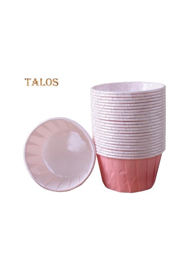 Pembe 50 Adet Yüksek Sıcaklığa Dayanıklı Kek Kapları Yağlı Kağıt Su Geçirmez Kolay Kalıptan Tek Kullanımlık Gıda Sınıfı Pişirme Kapları