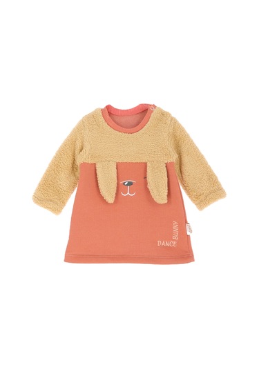 Modanino Kız Bebek Peluş Elbise 6-12ay 12474 Somon Rengi