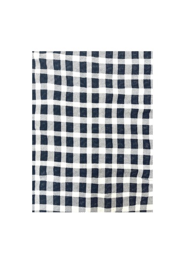 Desenli Penye Diz Altı Büyük Beden Anne Kadın Kapri Lacivert Dama Ekose