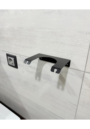 Saç Kurutma Makinesi Askısı Fön Makinesi Askısı Dekoratif Askı Me Siyah