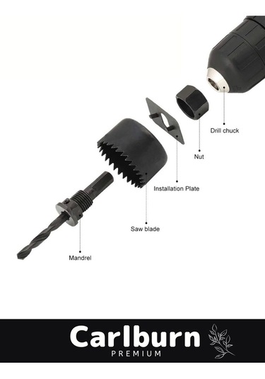 Premium 16 Parça Panç Seti Ağaç Kesme Alyan Anahtarlı Alçıpan Tavan Kesme Matkap Ucu Takımı