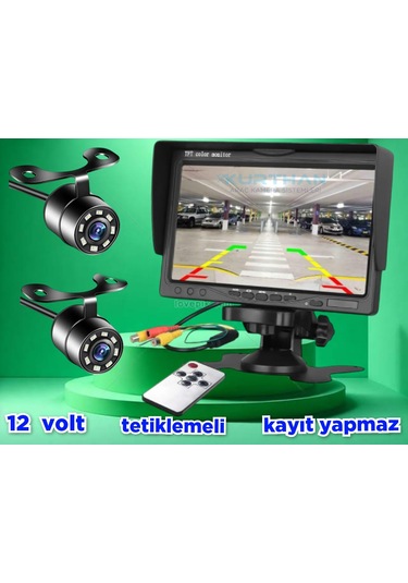 Tarım Araçlarına 7'' Monitör Ve 2 Adet Beyaz Ledli Kamera Seti