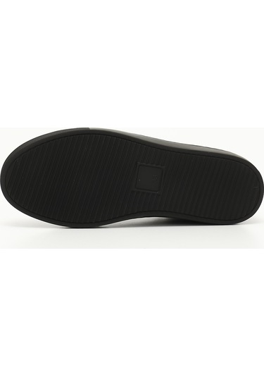 Gönderi R Siyah Bağcıklı Termo Taban Hakiki Deri Sneaker Siyah