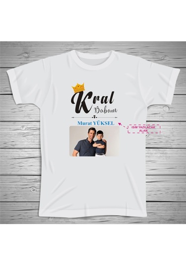 Euro-Tee Kral Babam Tshirt Kişiye Özel Resim Ve Isim Baskılı
